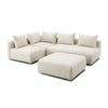 Hangover Cream Heavy Textured Fabric 4-Piece Modular Chaise Sectional Model: TOV-L69242-SEC1