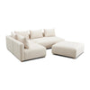 Hangover Cream Heavy Textured Fabric 4-Piece Modular Chaise Sectional Model: TOV-L69242-SEC1