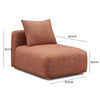 Hangover Sedona Red Textured Fabric Modular Armless Chair Model: TOV-L69244-AC