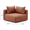 Hangover Sedona Red Textured Fabric Modular Corner Chair Model: TOV-L69244-C