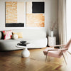 Tulum Ivory Concrete Indoor / Outdoor Round Coffee Table Model: TOV-O44144