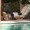 Eclipse Textured Faux Travertine Indoor / Outdoor Side Table Model: TOV-O54274