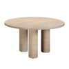 Patti Textured Faux Travertine Indoor / Outdoor 55" Round Dining Table Model: TOV-O54276