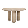 Patti Textured Faux Travertine Indoor / Outdoor 55" Round Dining Table Model: TOV-O54276