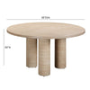 Patti Textured Faux Travertine Indoor / Outdoor 55" Round Dining Table Model: TOV-O54276