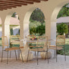 Smooch Faux Travertine Indoor / Outdoor 87" Oval Dining Table Model: TOV-O54286