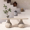 Smooch Faux Travertine Indoor / Outdoor 87" Oval Dining Table Model: TOV-O54286