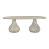 Smooch Faux Travertine Indoor / Outdoor 87" Oval Dining Table Model: TOV-O54286