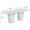 Margot Light Grey Faux Plaster Indoor / Outdoor Concrete 83" Oval Dining Table Model: TOV-O54297
