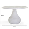 Smooch White Marble Print Indoor / Outdoor 47" Round Dining Table Model: TOV-O54489