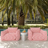Saint Tropez Pearl and Red Striped Stuffed Outdoor Armchair Model: TOV-O68848