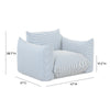 Saint Tropez Pearl and Blue Striped Stuffed Outdoor Armchair Model: TOV-O68849