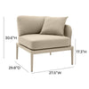 Kapri Taupe Modular Outdoor RAF Corner Seat Model: TOV-O68890