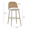 Alexa Cream Performance Fabric Outdoor Barstool Model: TOV-O68961
