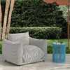 Saint Tropez Pearl and Black Striped Stuffed Outdoor Armchair Model: TOV-O68963