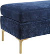 Delilah Navy Textured Velvet Bench Model: TOV-O93