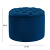 Queen Navy Velvet Storage Ottoman Model: TOV-OC141