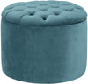 Queen Sea Blue Velvet Storage Ottoman Model: TOV-OC144