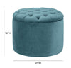 Queen Sea Blue Velvet Storage Ottoman Model: TOV-OC144
