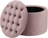 Queen Blush Velvet Storage Ottoman Model: TOV-OC146