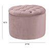 Queen Blush Velvet Storage Ottoman Model: TOV-OC146