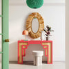 Suzie Coral Pink & Rattan Console Table Model: TOV-OC54206