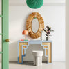Suzie Pastel Blue & Rattan Console Table Model: TOV-OC54209
