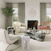 Slab Grey/Blush Faux Marble Tall Side Table Model: TOV-OC54212