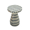 Halio Cream & Blue Checkered Shell Side Table Model: TOV-OC54309