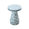 Halio Blue Floral Shell Side Table Model: TOV-OC54310