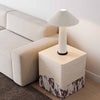 Brut Travertine & Breccia Concrete Indoor / Outdoor Side Table Model: TOV-OC54357