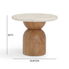 Cynthia Travertine Concrete Indoor / Outdoor Side Table Model: TOV-OC54483