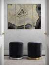 Opal Black Velvet Ottoman -Gold Base Model: TOV-OC6120