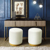 Opal Cream Velvet Ottoman with Gold Base Model: TOV-OC6156