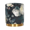 Opal Floral Velvet Ottoman -Gold Base Model: TOV-OC6308