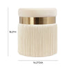 Melody Cream Tasseled Ottoman Model: TOV-OC68213
