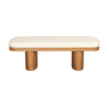 Ollie White Performance Boucle Wooden Bench Model: TOV-OC68605