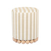 Dex Beige Striped Linen Ottoman Model: TOV-OC68884