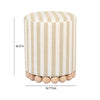 Dex Beige Striped Linen Ottoman Model: TOV-OC68884