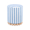 Dex Pastel Blue Striped Linen Ottoman Model: TOV-OC68885