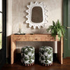 Dex Olive Green Leopard Jacquard Ottoman Model: TOV-OC69197