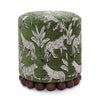 Dex Olive Green Leopard Jacquard Ottoman Model: TOV-OC69197