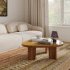 Oani Walnut and Glass Triangular Coffee Table Model: TOV-OC69239