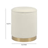Zoe Cream Chenille Storage Ottoman Model: TOV-OC69275