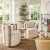 Paolo Cream Textured Weave Swivel Chair Model: TOV-S54358