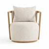 Paolo Cream Textured Weave Swivel Chair Model: TOV-S54358