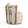 Paolo Cream Textured Weave Swivel Chair Model: TOV-S54358