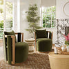 Paolo Green Upcycled Distressed Velvet Swivel Chair Model: TOV-S54359