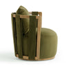 Paolo Green Upcycled Distressed Velvet Swivel Chair Model: TOV-S54359