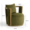Paolo Green Upcycled Distressed Velvet Swivel Chair Model: TOV-S54359